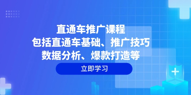 直通车推广课程：包括直通车基础、推广技巧、数据分析、爆款打造等-万利网