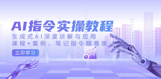 AI指令实操教程，生成式AI深度讲解与应用，课程+案例，笔记指令随意享-万利网