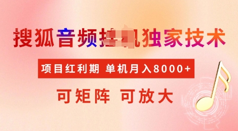 全网首发搜狐音频挂JI独家技术，项目红利期，可矩阵可放大，稳定月入8k【揭秘】-万利网