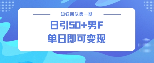 男粉引流新方法不违规，当日即可变现-万利网