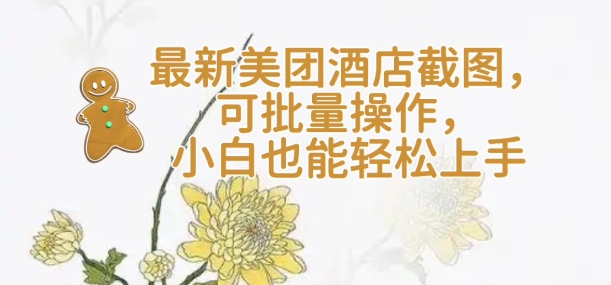 【轻云】最新美团酒店截图，可批量操作，小白也能轻松上手-万利网