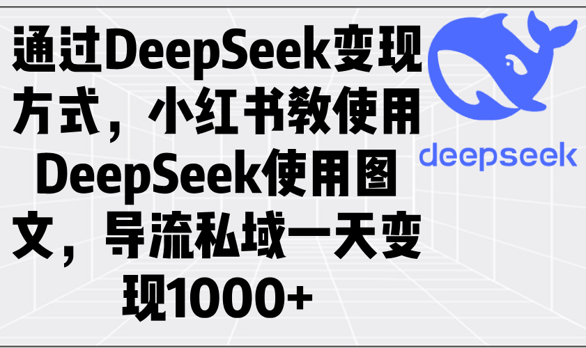 通过DeepSeek变现方式，小红书教使用DeepSeek图文，导流私域一天变现1000+-万利网