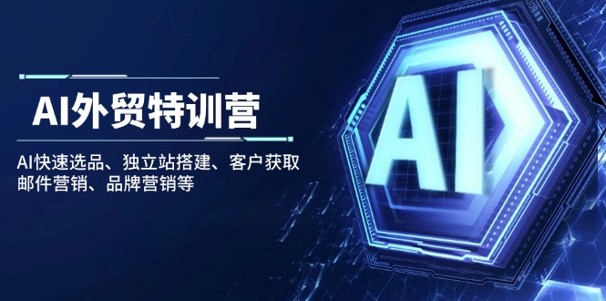 AI外贸特训营：AI快速选品、独立站搭建、客户获取、邮件营销、品牌营销等-万利网