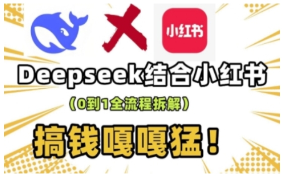 deepseek+小红书打造流量生产线实操课，0到1全流程拆解，搞钱嘎嘎猛-万利网
