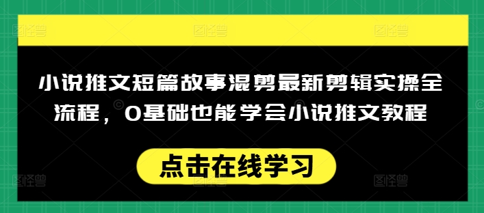 小说推文短篇故事混剪最新剪辑实操全流程，0基础也能学会小说推文教程，肯干多发日入多张-万利网
