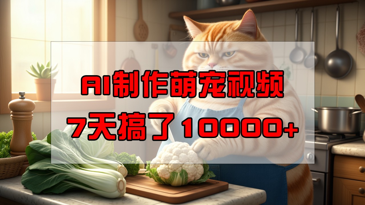 靠AI制作萌宠视频，7天搞了1万+，操作简单门槛低，有手机就行-万利网