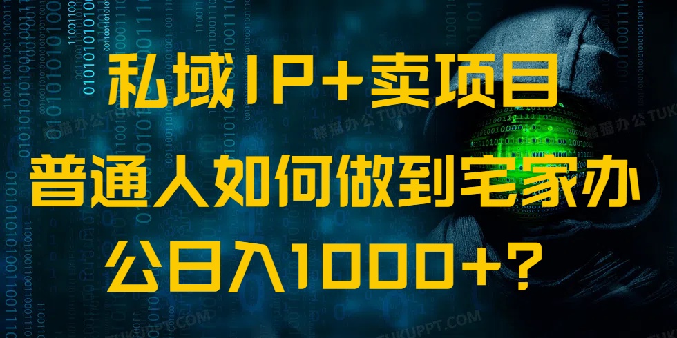 私域IP+卖项目，普通人如何做到宅家办公实现日入1000+-万利网