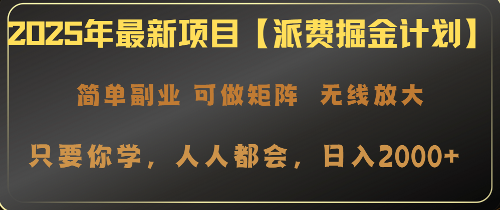 2025年最新项目【派费掘金计划】操作简单，日入2000+-万利网