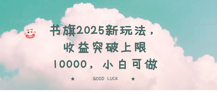 书旗2025新玩法，收益突破上限10000，小白可做-万利网