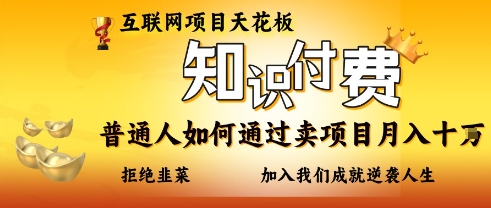 互联网项目天花板，知付付费项目，普通人如何通过卖项目月入十个，拒绝韭菜【揭秘】-万利网