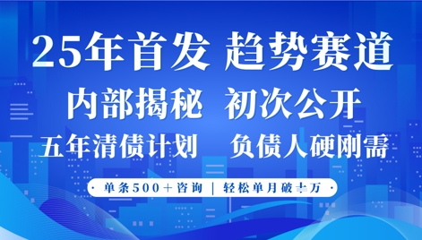 2025年首次公开，真正的事业型赛道，客咨不断，单月轻松破W-万利网
