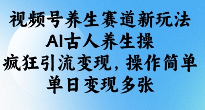 视频号养生赛道新玩法，AI古人养生操，疯狂引流变现，操作简单，单日变现多张-万利网