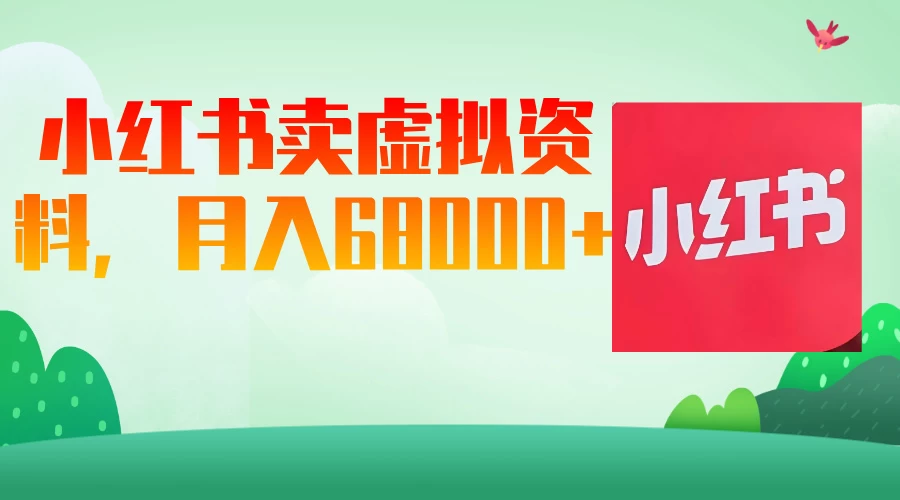 小红书虚拟资料，月入68000（已证实）-万利网