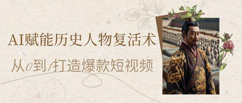 AI赋能历史人物复活术：从0到1打造爆款短视频-万利网