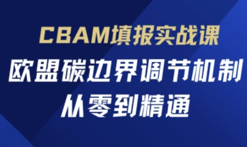 CBAM填报实战课，欧盟碳边界调节机制，从零到精通-万利网