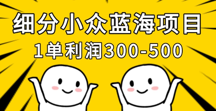 细分小众蓝海项目，一单利润300-500，每月收入稳定4w+-万利网