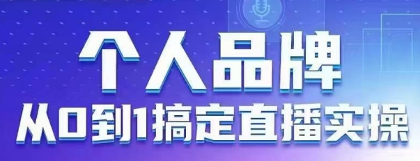 个人品牌：从0到1搞定直播实操，用直播为你的个人品牌赋能，六大实操板块，放大个人影响力-万利网