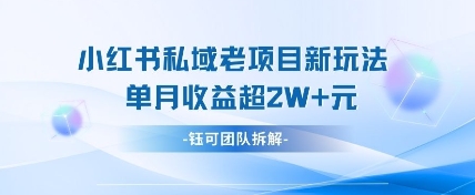 小红书私域项目新玩法，单月变现过W+-万利网