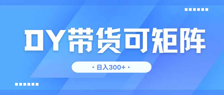 DY带货，日入300＋矩阵无上限-万利网