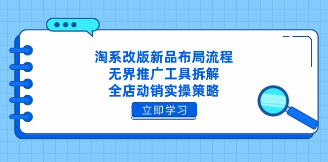 淘系改版新品布局流程，无界推广工具拆解，全店动销实操策略-万利网