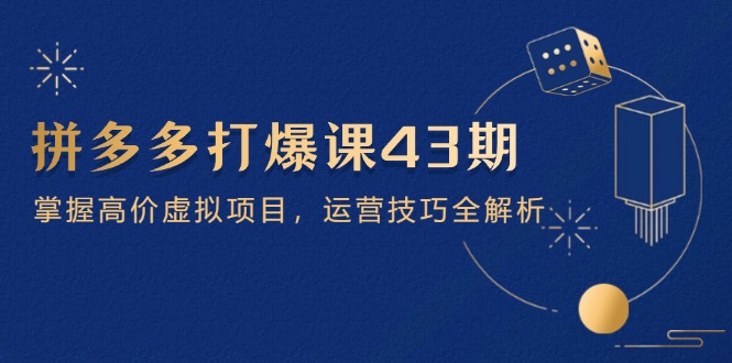 拼多多打爆课第 43 期，掌握高价虚拟项目，运营技巧全解析(15节-万利网