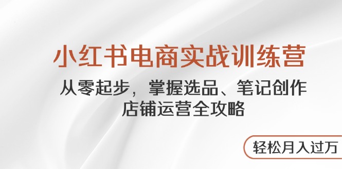小红书电商实战训练营，从零起步，掌握选品、笔记创作、店铺运营全攻略…-万利网