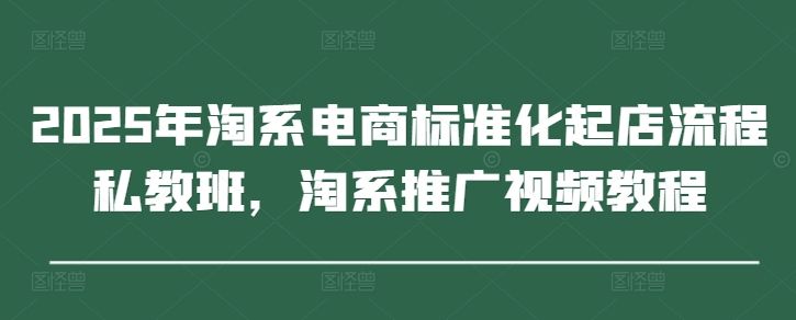 2025年淘系电商标准化起店流程私教班，淘系推广视频教程-万利网